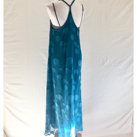 Teal Chiffon Maxi Dress - Picture 6 of 9